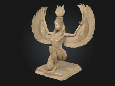Winged Goddess Statue Divine Monument Model  3D model