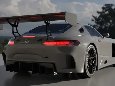 Car Rigged - Mercedes AMG GT3 3D model