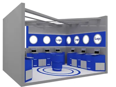  Booth Exhibition Stand a14b 3D model