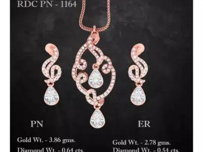 Pendant Earrings combo - 1164 3D print model