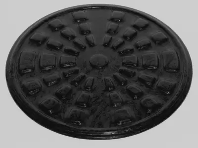 Manhole - Tombino city street decoration 3D model Free low-poly 3D model