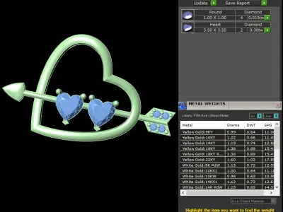 light weight yellow gold  diamond pendent -DOC-P8112 3D print model