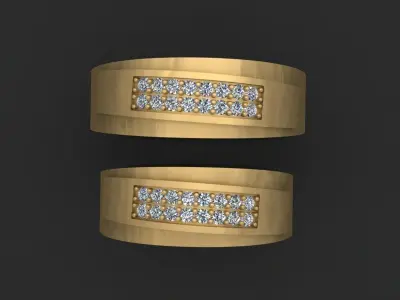 Simple Wedding Ring Set Free 3D print model