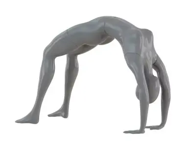 Female mannequin stands in gymnastic pose 72 3D model