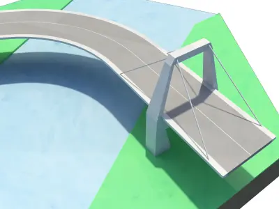 Road bridge hexagonal plant 3D model