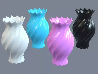 Vases porcelain 4 3D Model Collection