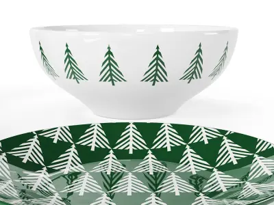 Green Forest Dinnerware Collection 3D model