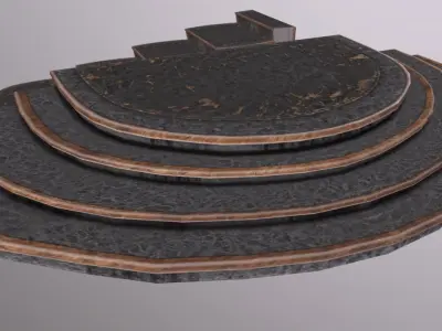 Stairs ArtNouveau Low-poly 3D model