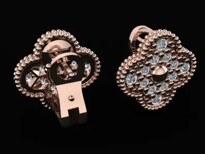 Van Cleef earring 3d printing model 3D print model