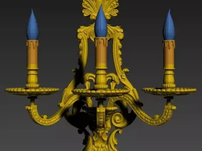 vintage wall lamp 3 Low-poly 3D model