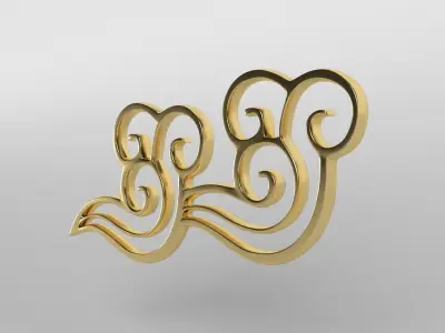 China Type Decoration Cloud v1 003 Low-poly 3D model