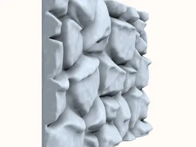 Fissured Granite Wall Detail 3D model