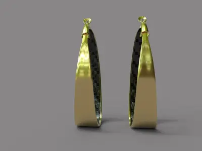 Gold ear ring Free low-poly 3D model