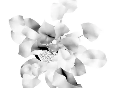 Young palm in modern pot 3D model