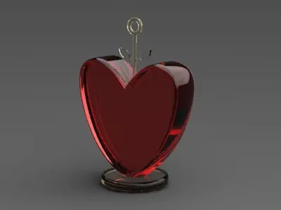 Hearts heart in shape of apple Free 3D model
