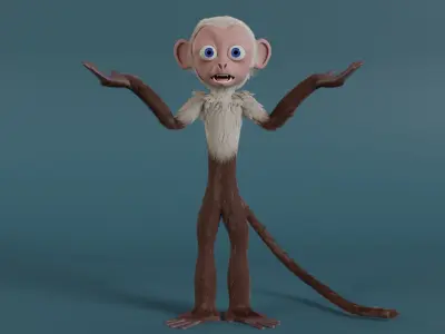 Doug the Fully Rigged Fully Customizable Capuchin Monkey 3D model