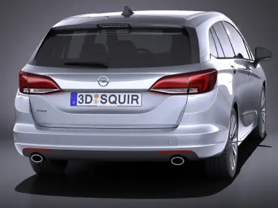 Opel Astra Sports Tourer 2017 VRAY 3D model