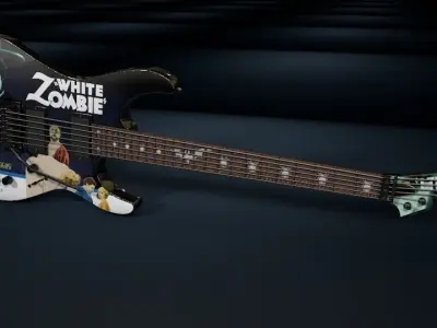 Kirk Hammett - LTD KH-3 White Zombie Guitar 3D model