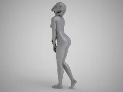 Delicate naked woman 3D print model