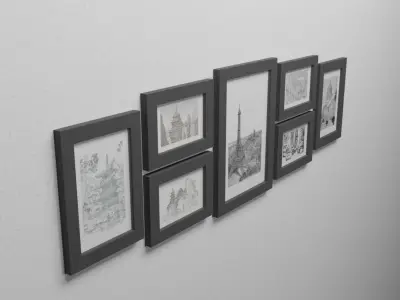 7 Photo Frame Layout Free 3D model