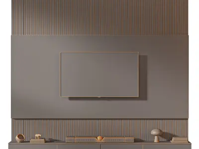 TV wall set 02 3D model