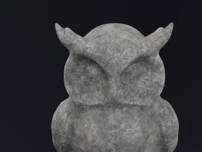Owl Statue Low-poly 3D model purchase