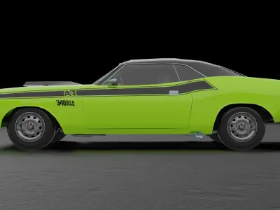 Dodge Challenger 1970 RT Low-poly 3D model Low-poly 3D model