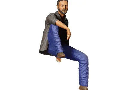 N7 a man sitting on a car 3D print model