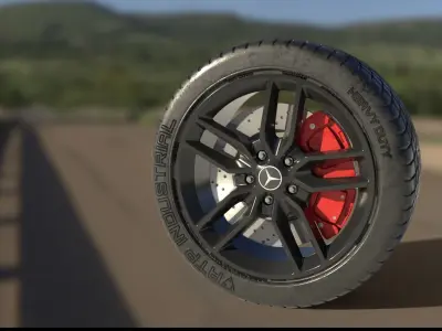 Mercedes Tire  hard modeling surface  Free 3D model