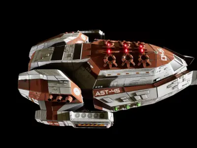 Sci-fi Spaceship Transport Low-poly 3D model