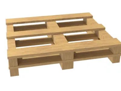 wooden pallet seat  Low-poly 3D model