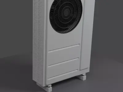 external body heat pump unit with one fan ready for render 3D model