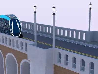 Viaduct with future truck PBR 3D model