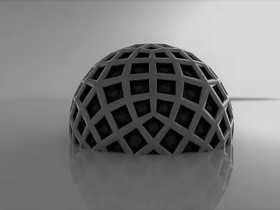 Geodesic Dome Like structure with panels 3D model