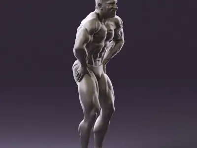 bodybuilder in black underpants 1103 3D Print Ready 3D print model
