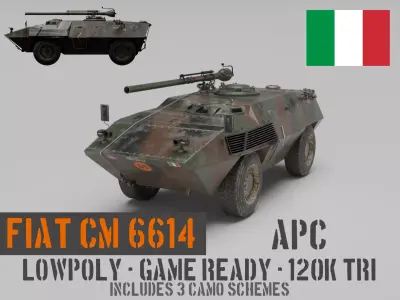 FIAT CM 6614  Low-poly 3D model