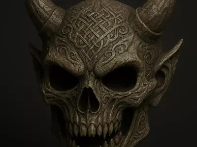 Demonic Imp Scull 3D model for 3D printing 3D print model