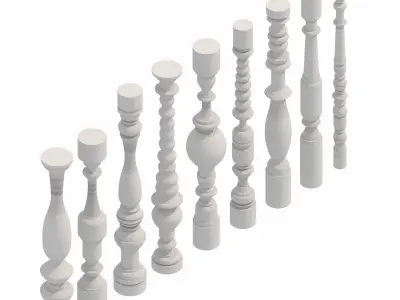 Wood Balustrades 3D model