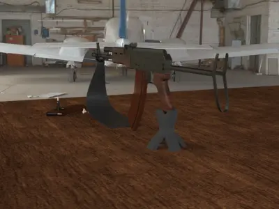 Russian AKS 74 Assault Rifle Low-poly 3D model