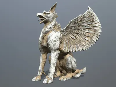 statue creature Low-poly 3D model