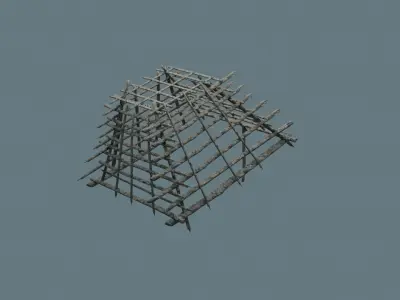 Low-Poly Trap wooden structure Low-poly 3D model