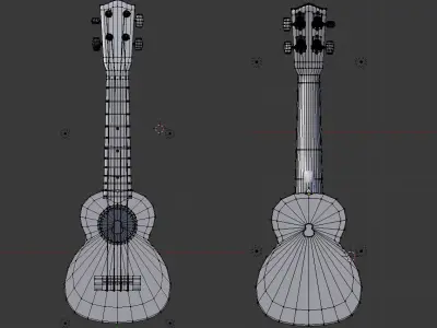 A 3D Model of Ukulele with blend file 3DS OBJ and FBX export 3D model