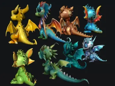Dragons 3D model