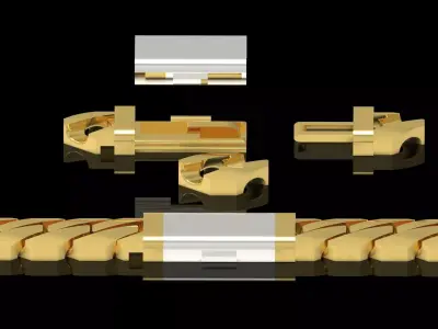  Gold Bracelet  Modern Combination of Elegance Strength bg0057 3D print model