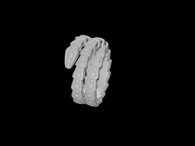 BULGARI - SERPENTI VIPER RING - DOUBLE COIL DIAMONDS  3D print model
