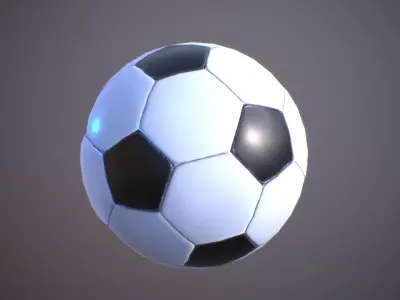 Football Soccerball game-ready low poly high poly model Low-poly 3D model
