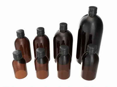 Bottles 8 Set Vitamin and Sport Nutrition 3D model