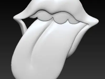 LIPS WITH TONQUE RETRO DECOR 3D print model