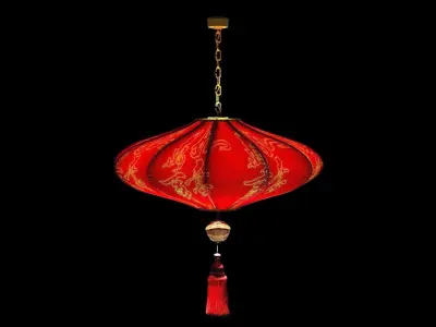Chinese red lantern   Low-poly 3D model