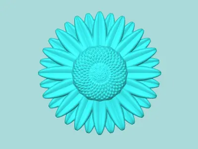 Sunflower 09 - Silicone Mold Maker - Template 3D print model